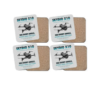 Thumbnail for Skydio X10 design on light gray 4 pieces set coaster