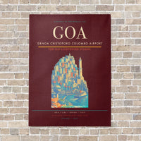 Thumbnail for Genoa Cristoforo Colombo Airport GOA vertical canvas print - no frame - dark red background