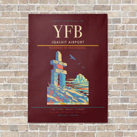 Thumbnail for Iqaluit Airport YFB vertical canvas print - no frame - dark red background