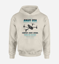 Thumbnail for Parrot ANAFI USA design on khaki hoodie single side
