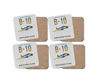 Thumbnail for Martin B-10 design on light gray 4 pieces set coaster