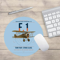 Thumbnail for Sopwith Camel F.1 design on light blue round mouse pad