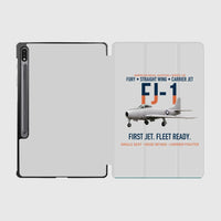 Thumbnail for FJ-1 Fury First Fury Straight Wing design on light gray samsung tablet tablet case