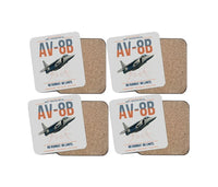 Thumbnail for AV-8B Harrier II design on light gray 4 pieces set coaster