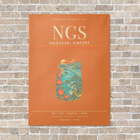 Thumbnail for Nagasaki Airport NGS - Canvas Framed - Orange
