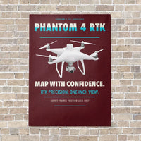 Thumbnail for DJI Phantom 4 RTK vertical canvas print - no frame - dark red background