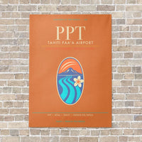 Thumbnail for Tahiti Faa'a Airport PPT - Canvas Framed - Orange