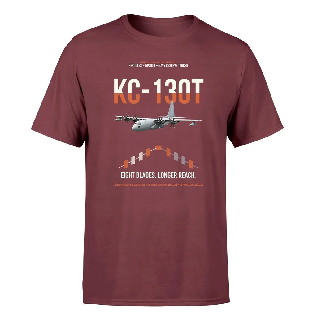 KC-130T NP2000 design on dark red double-side t-shirt, single-side print
