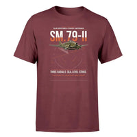Thumbnail for Savoia-Marchetti SM.79-II Sparviero design on dark red t-shirt, single-side print