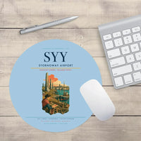 Thumbnail for Stornoway Airport (SYY) design on light blue round mouse pad