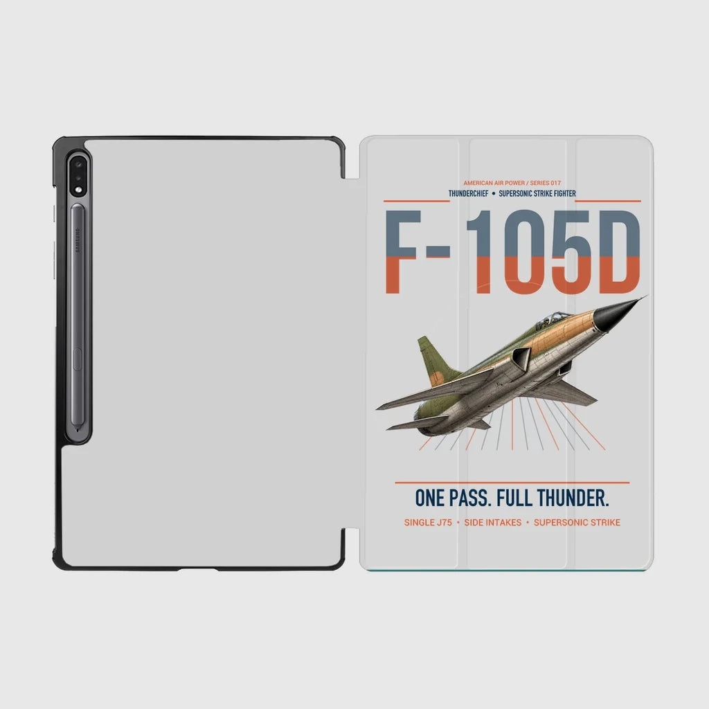 F-105D Thunderchief design on light gray samsung tablet tablet case