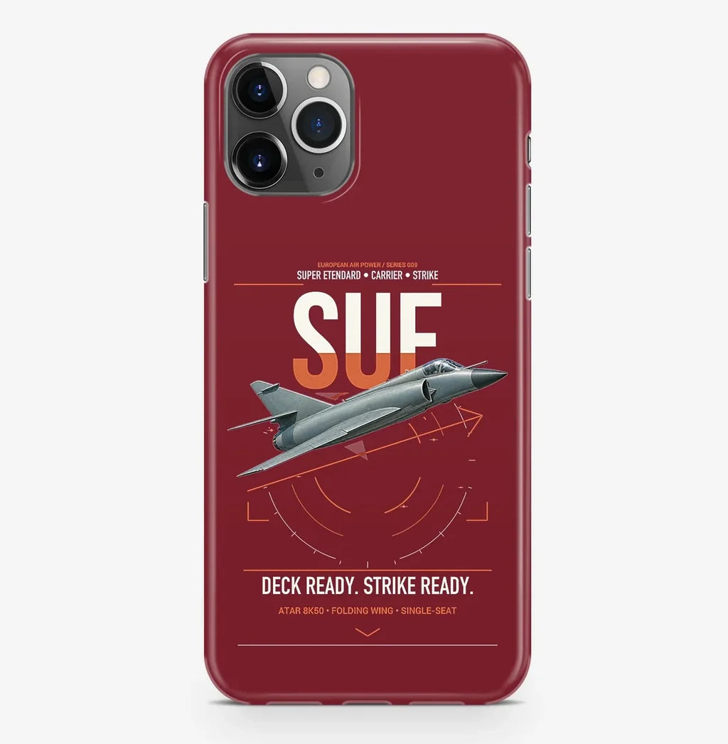 Dassault Super Étendard design on dark red magsafe iphone case, for iPhone Pro Max