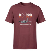 Thumbnail for Embraer KC-390 Millennium design on dark red double-side t-shirt, single-side print