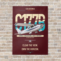 Thumbnail for Cessna 177B Cardinal vertical canvas print - no frame - dark red background