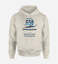 Thumbnail for Beechcraft Baron G58 design on khaki double-side hoodie, single-side print