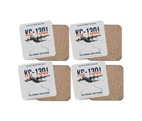 Thumbnail for KC-130J SUPER HERCULES design on light gray 4 pieces set coaster
