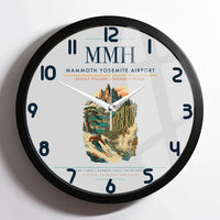 Thumbnail for Mammoth Yosemite Airport (MMH) design on light gray framed wall clock