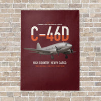 Thumbnail for C-46D Commando vertical canvas print - no frame - dark red background
