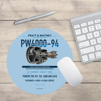 Thumbnail for PW4000-94 design on light blue round mouse pad
