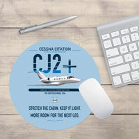 Thumbnail for Cessna Citation CJ2+ design on light blue round mouse pad