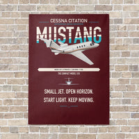 Thumbnail for Cessna Citation Mustang vertical canvas print - no frame - dark red background