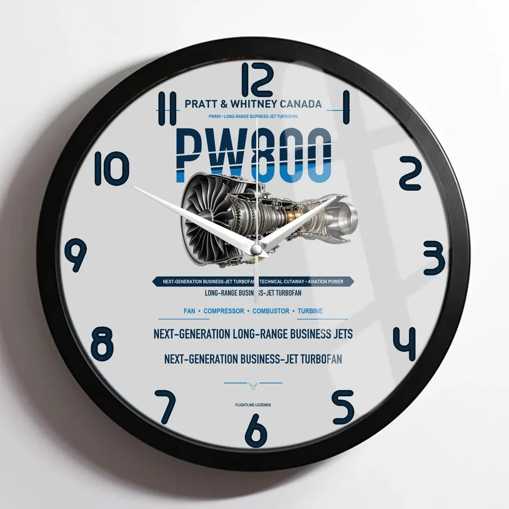 PW800 design on light gray framed wall clock
