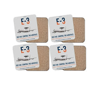 Thumbnail for E-3 Sentry AWACS design on light gray 4 pieces set coaster