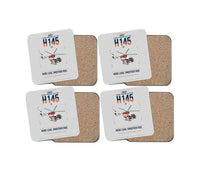 Thumbnail for Airbus H145 D3 design on light gray 4 pieces set coaster