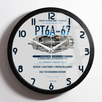 Thumbnail for PT6A-67 design on light gray framed wall clock