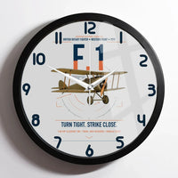 Thumbnail for Sopwith Camel F.1 design on light gray framed wall clock
