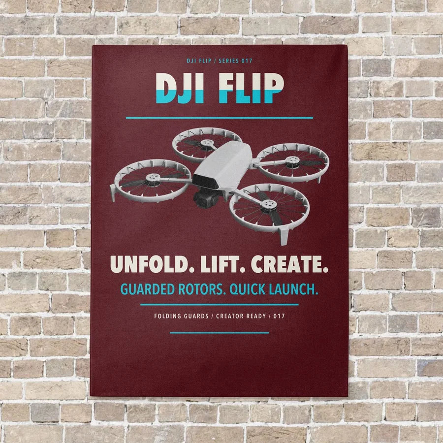 DJI Flip vertical canvas print - no frame - dark red background