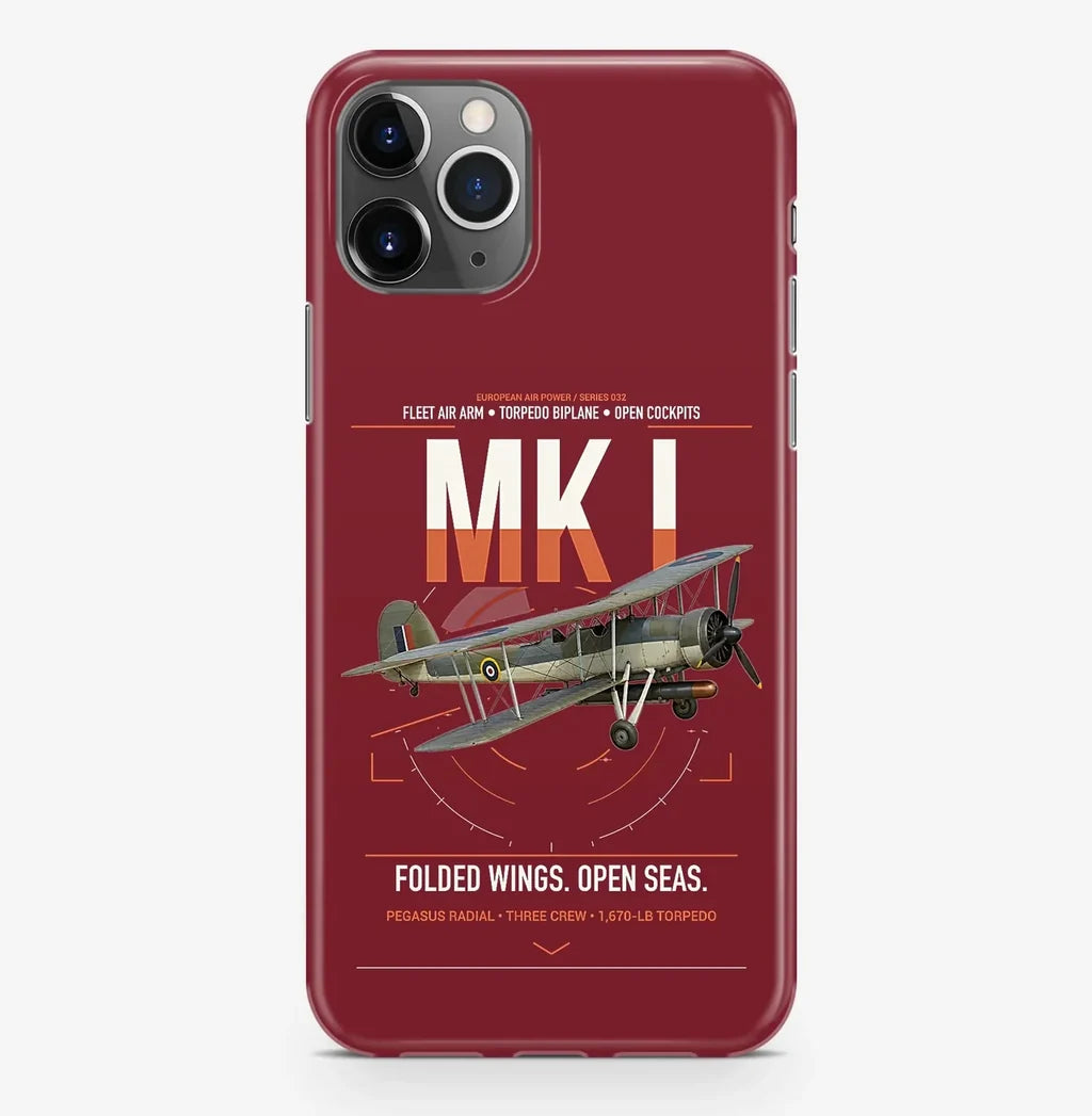Fairey Swordfish Mk I design on dark red magsafe iphone case, for iPhone Pro Max