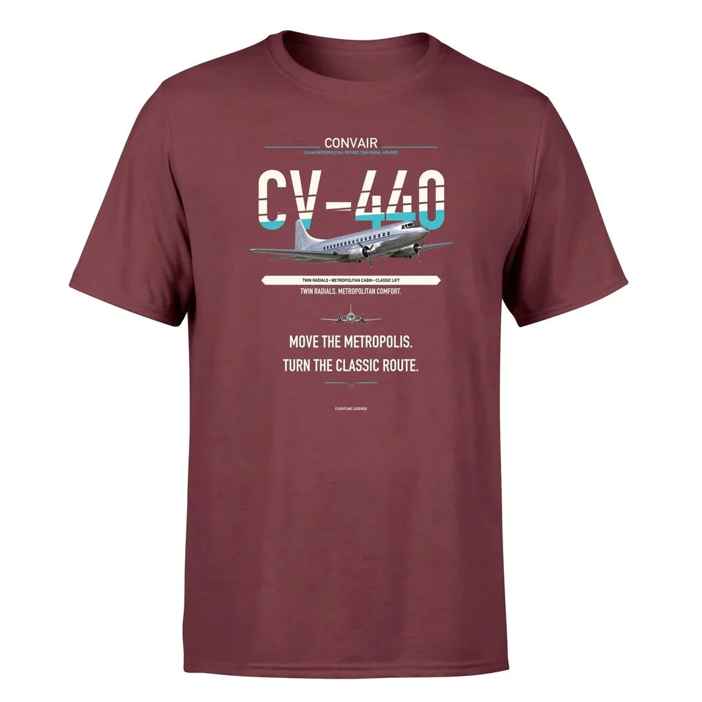Convair CV-440 Metropolitan design on dark red single side
