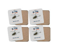 Thumbnail for Bell H-13G Sioux design on light gray 4 pieces set coaster