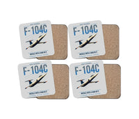 Thumbnail for F-104C Starfighter design on light gray 4 pieces set coaster