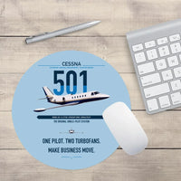 Thumbnail for Cessna 501 Citation I SP design on light blue round mouse pad