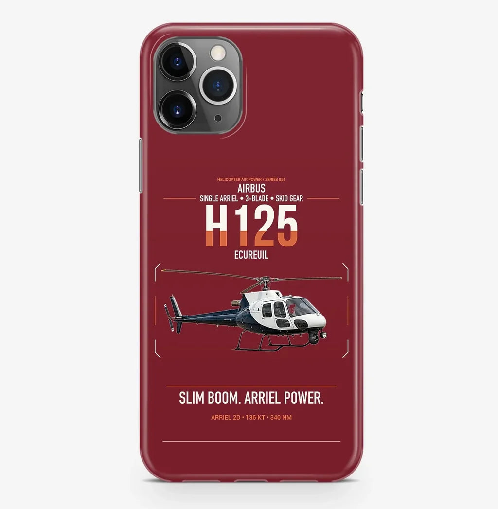 Airbus H125 design on dark red magsafe iphone case, for iPhone Pro Max