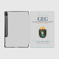 Thumbnail for Spokane International Airport (GEG) design on light gray samsung tablet tablet case