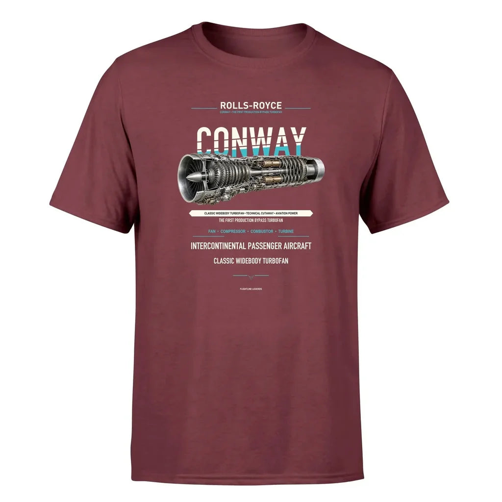 CONWAY design on dark red single side