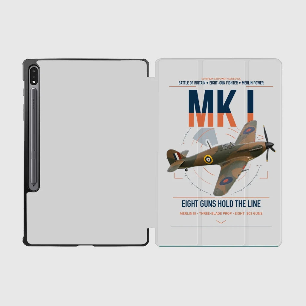 Hawker Hurricane Mk I design on light gray samsung tablet tablet case