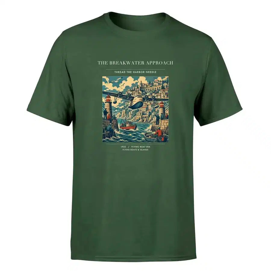 VINTAGE G4365 - The Breakwater Approach - Premium T-Shirt design on darkgreen premium t shirt