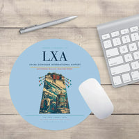 Thumbnail for Lhasa Gonggar International Airport (LXA) design on light blue round mouse pad