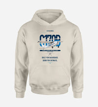 Thumbnail for Cessna 170B design on khaki double-side hoodie, single-side print