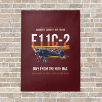 Thumbnail for F11C-2 Goshawk Dive from the High Hat vertical canvas print - no frame - dark red background