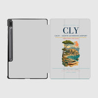 Thumbnail for Calvi (CLY) design on light gray samsung tablet tablet case