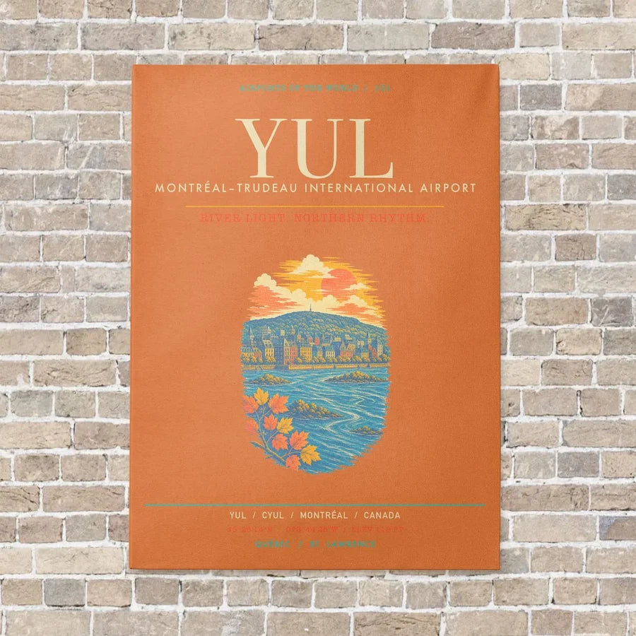 MontrealTrudeau International Airport YUL - Canvas Framed - Orange