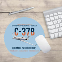Thumbnail for C-37B Global Command Link design on light blue round mouse pad