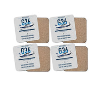 Thumbnail for Beechcraft Bonanza G36 design on light gray 4 pieces set coaster