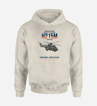 Thumbnail for Airbus H215M design on khaki double-side hoodie, single-side print