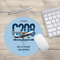 Thumbnail for Cessna 208 Caravan design on light blue round mouse pad